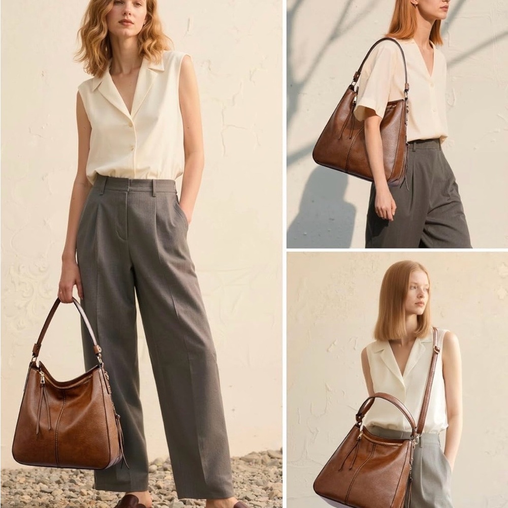 🆕 Elegant Brown Women's Bag Large-15.2 inch - Picture 2 of 8